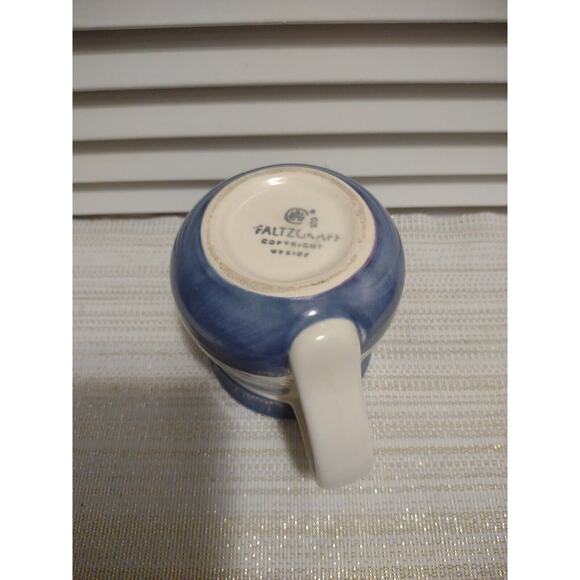 Pfaltzgraff VILLA FLORA Blue Leaf Flowers Band Stoneware Coffee Mug Cup - Picture 7 of 7